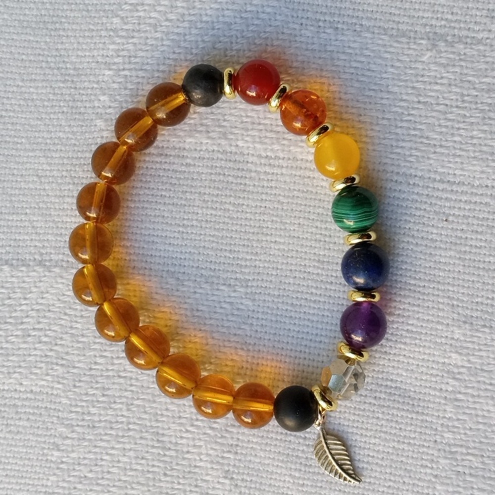 BRACELET 7CHAKRA/AMBER